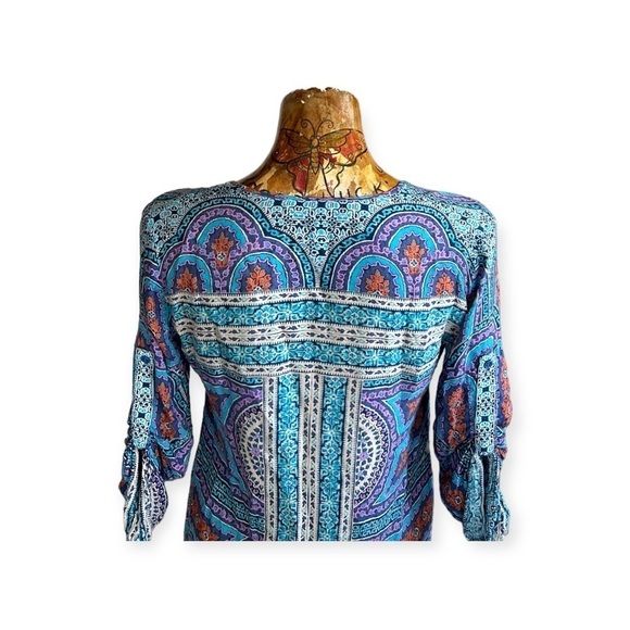 BCBG MAXAZRIA blouse pink blue purple XS top - Picture 5 of 7